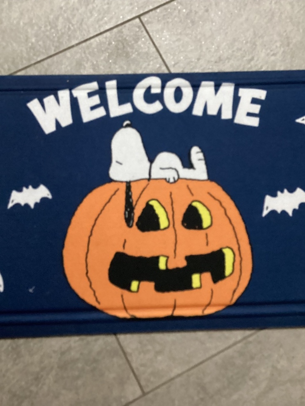 New Peanuts Snoopy Halloween Doormat- wecome